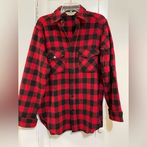 Vintage L.L. Bean Red and Black Wool Blend Shirt jacket shaket large